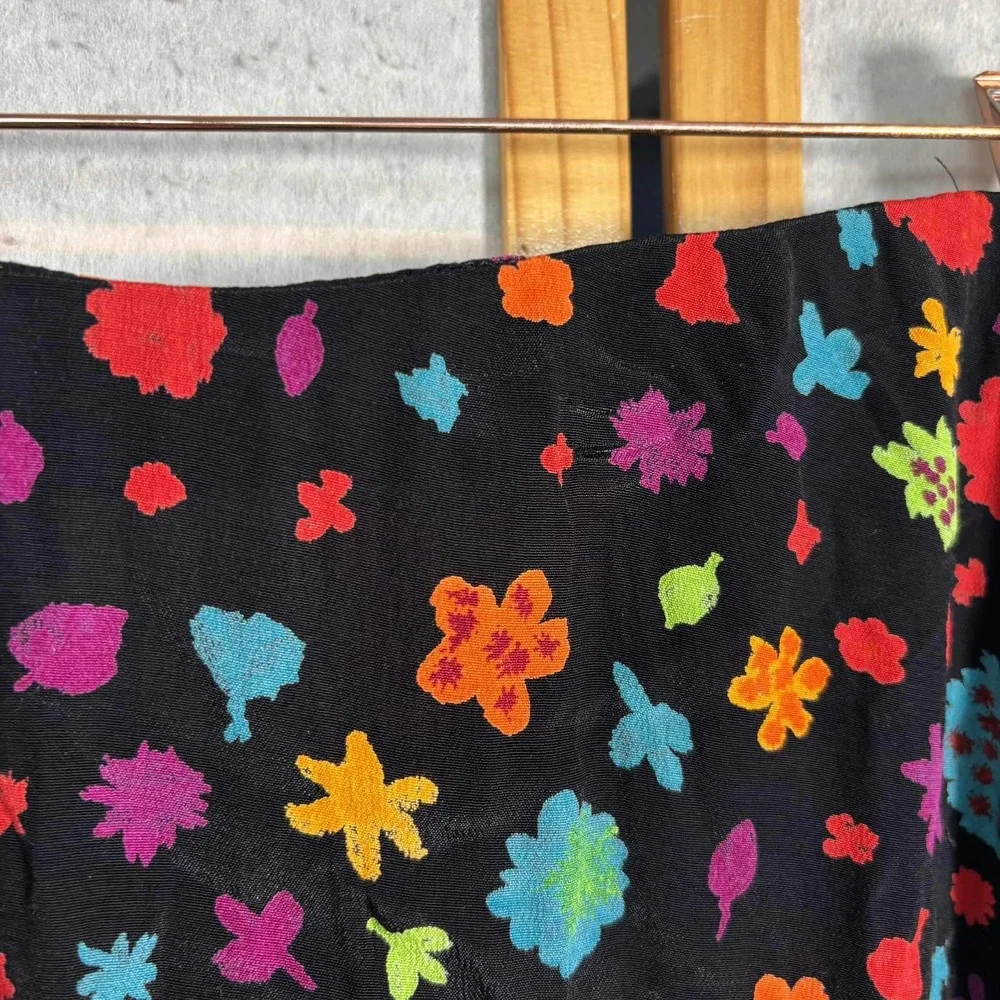Vintage CAROLE LITTLE Women Size 16 Black Floral Sleeveless Top and Skirt Set - Picture 11 of 12